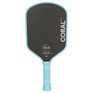 Six Zero Coral Lightweight 16mm front-facing pickleball paddle on white background