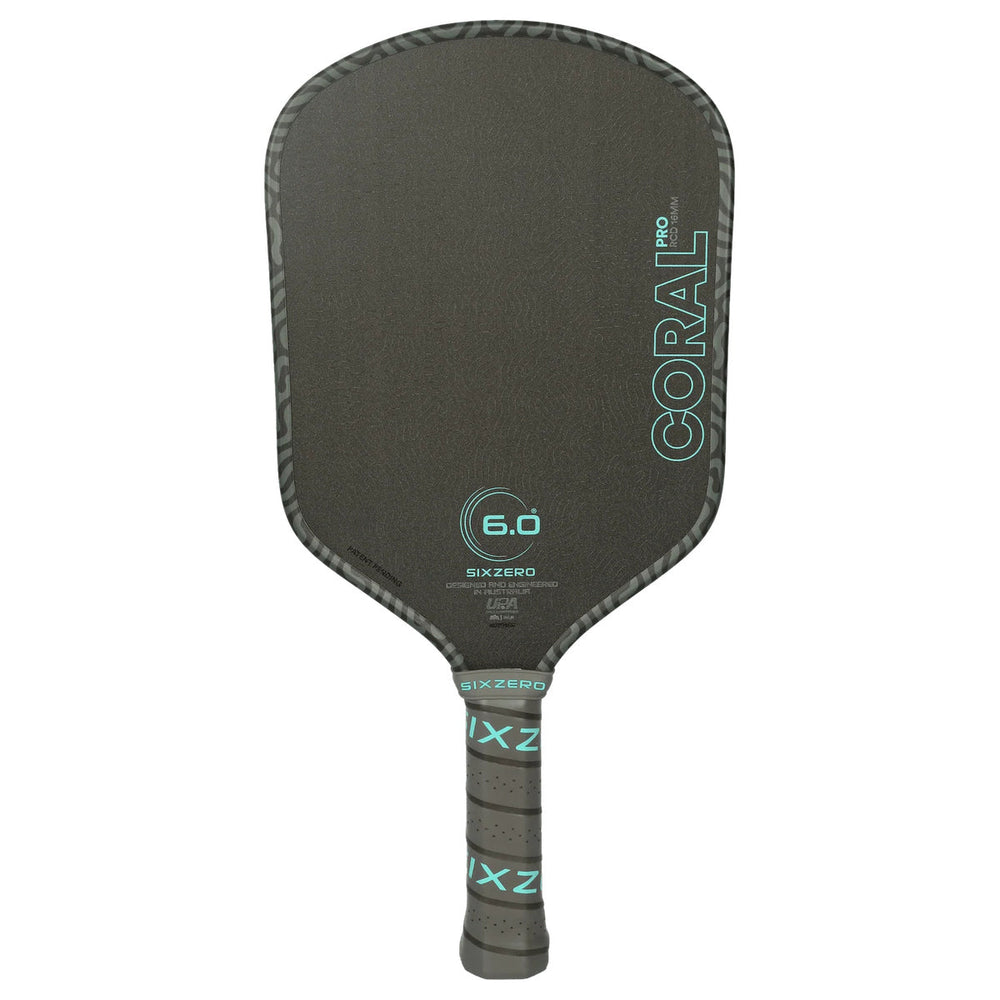 Six Zero Coral Pro 16mm front-facing pickleball paddle on white background