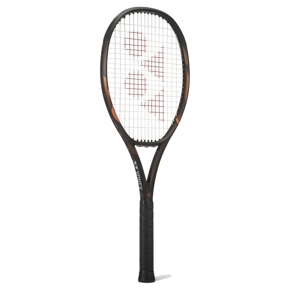 Yonex EZONE 100L Espresso Brown front-facing tennis racquet on white background