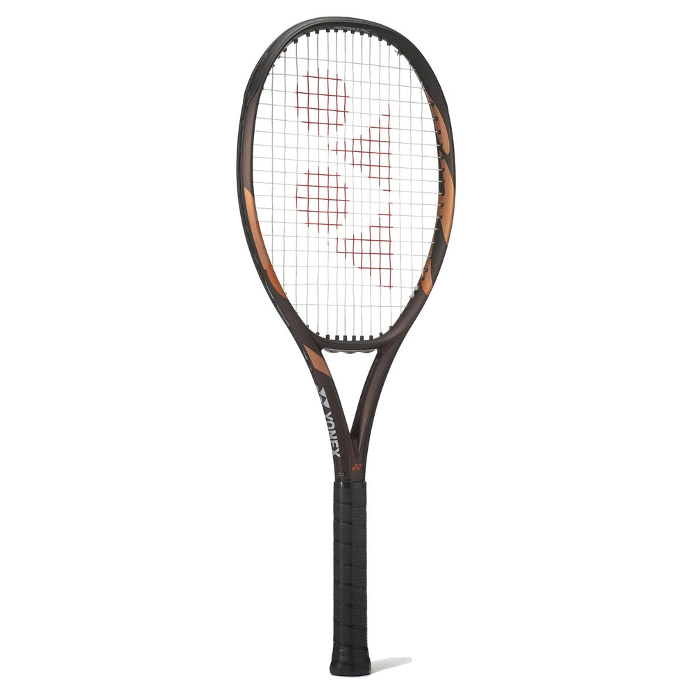 Yonex EZONE Alpha Espresso Brown front-facing tennis racquet on white background